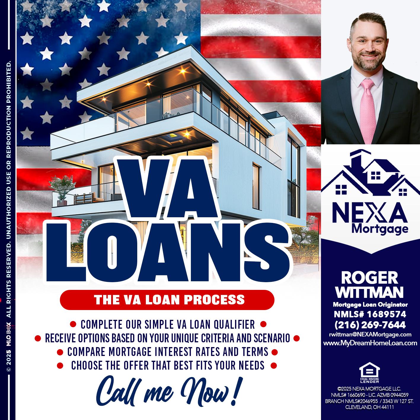 VA LOANS - Roger Wittman -Mortgage Loan Originator