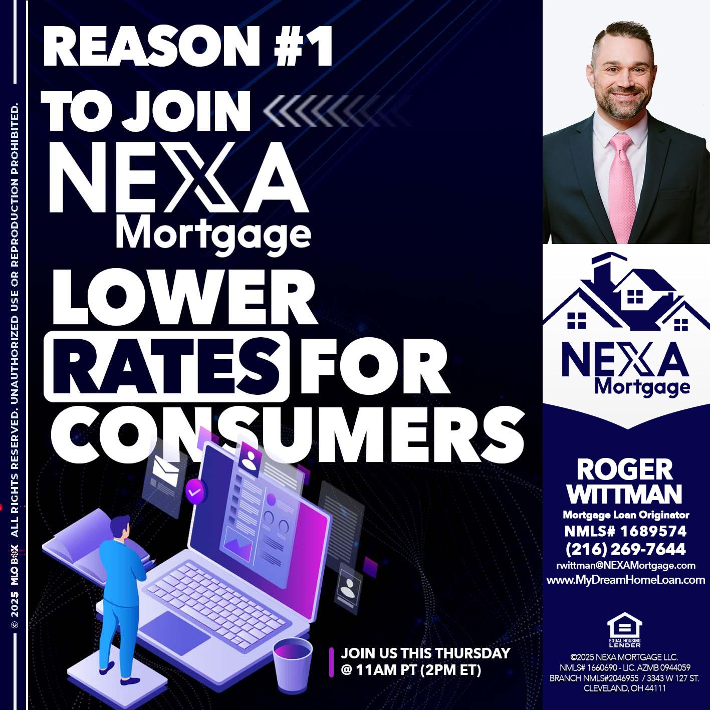 REASON 1 - Roger Wittman -Mortgage Loan Originator