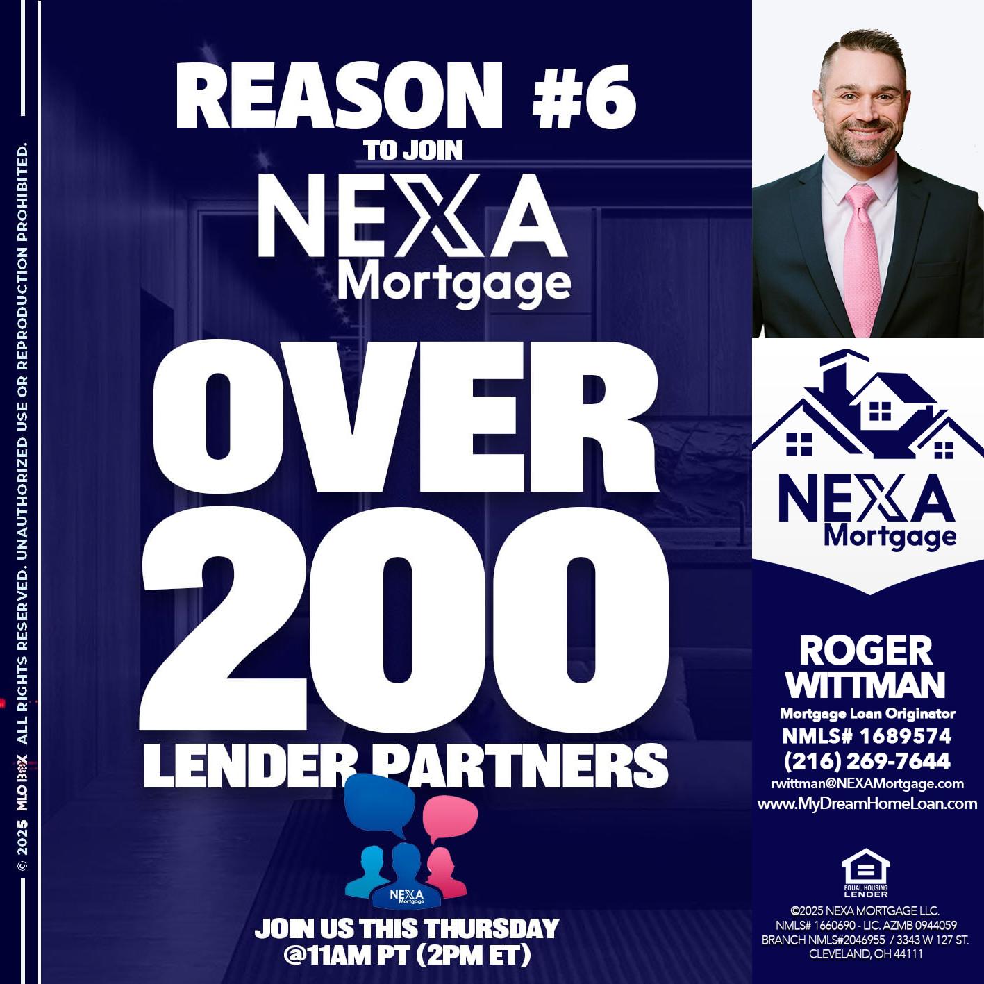 REASON 6 - Roger Wittman -Mortgage Loan Originator