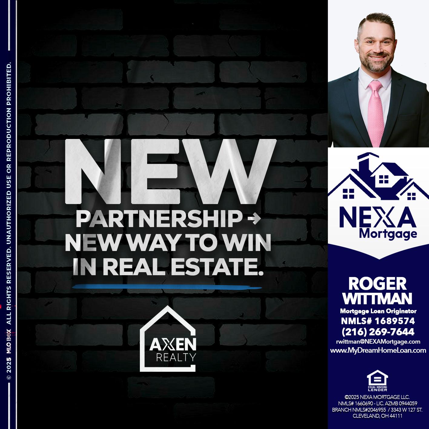 new partnership - Roger Wittman -Mortgage Loan Originator