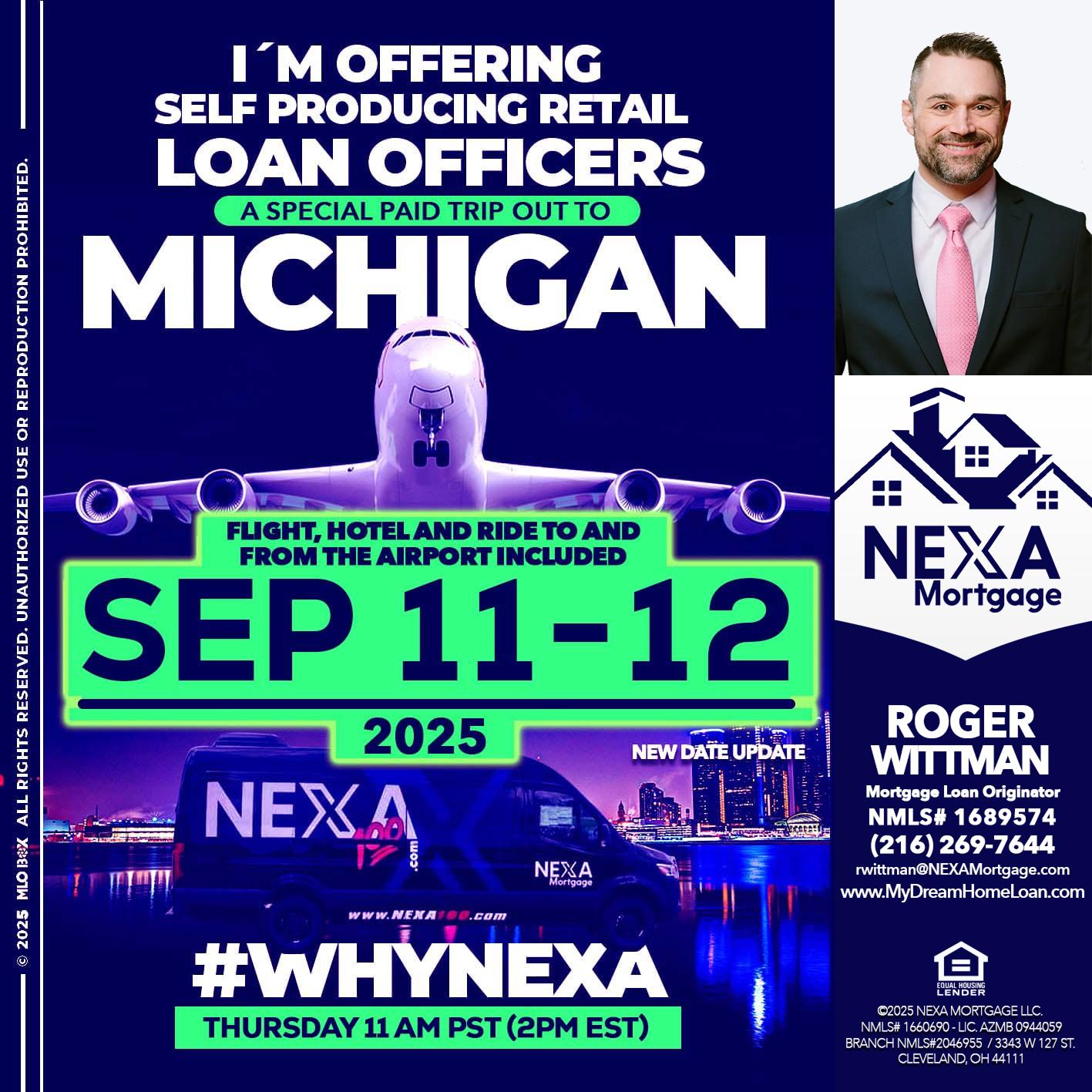 michigan sep 11-12 - Roger Wittman -Mortgage Loan Originator