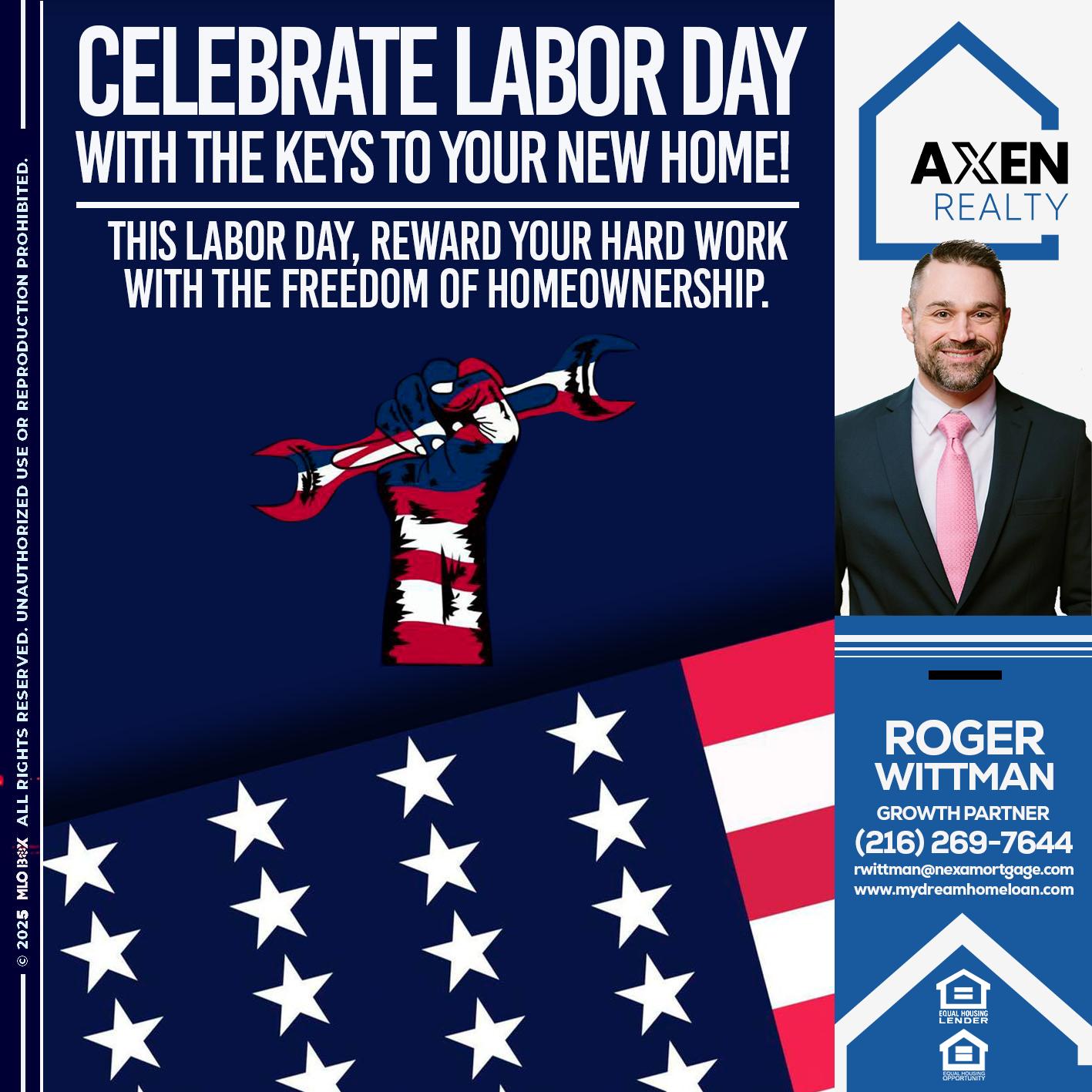 LABOR DAY - Roger Wittman -Mortgage Loan Originator