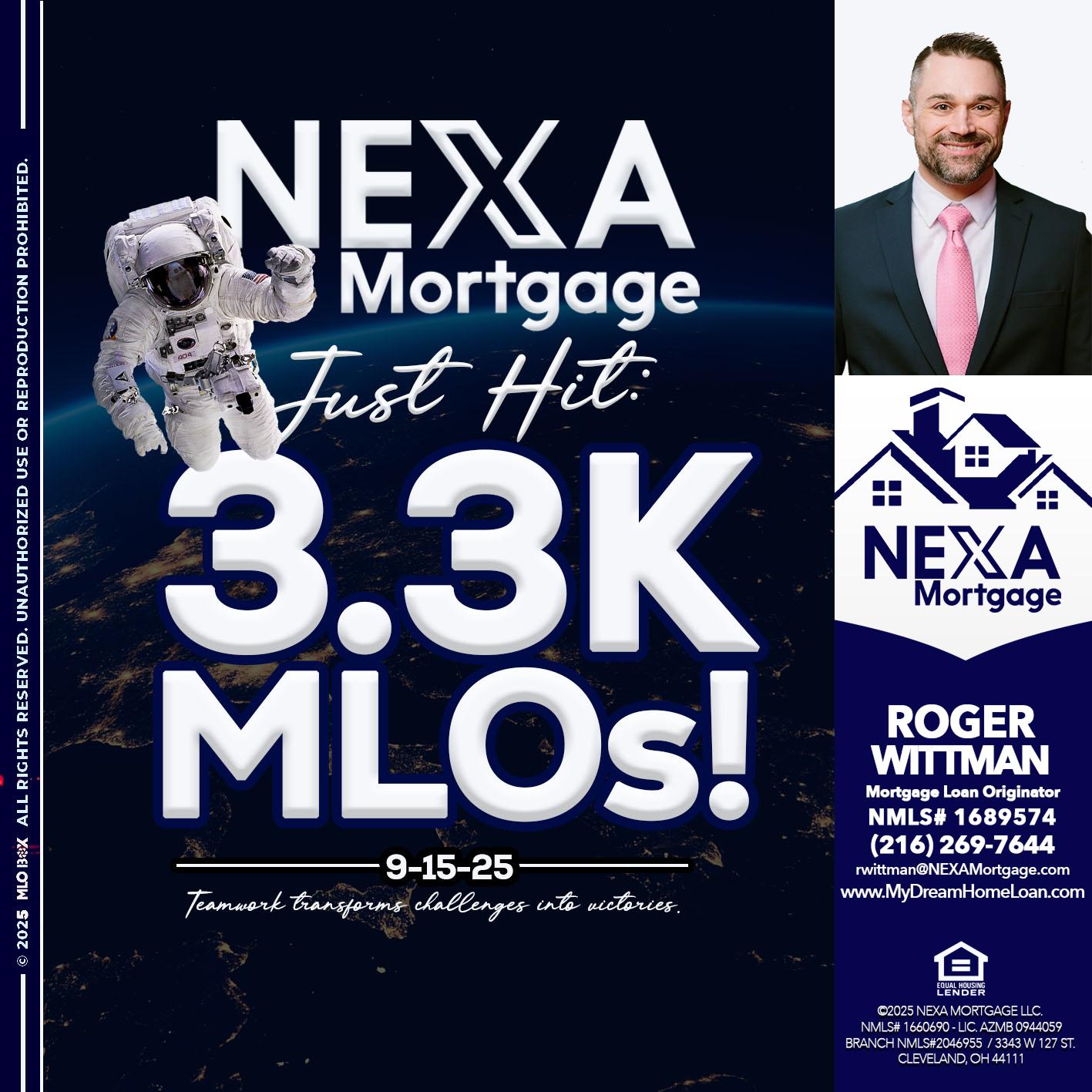 3.3K - Roger Wittman -Mortgage Loan Originator
