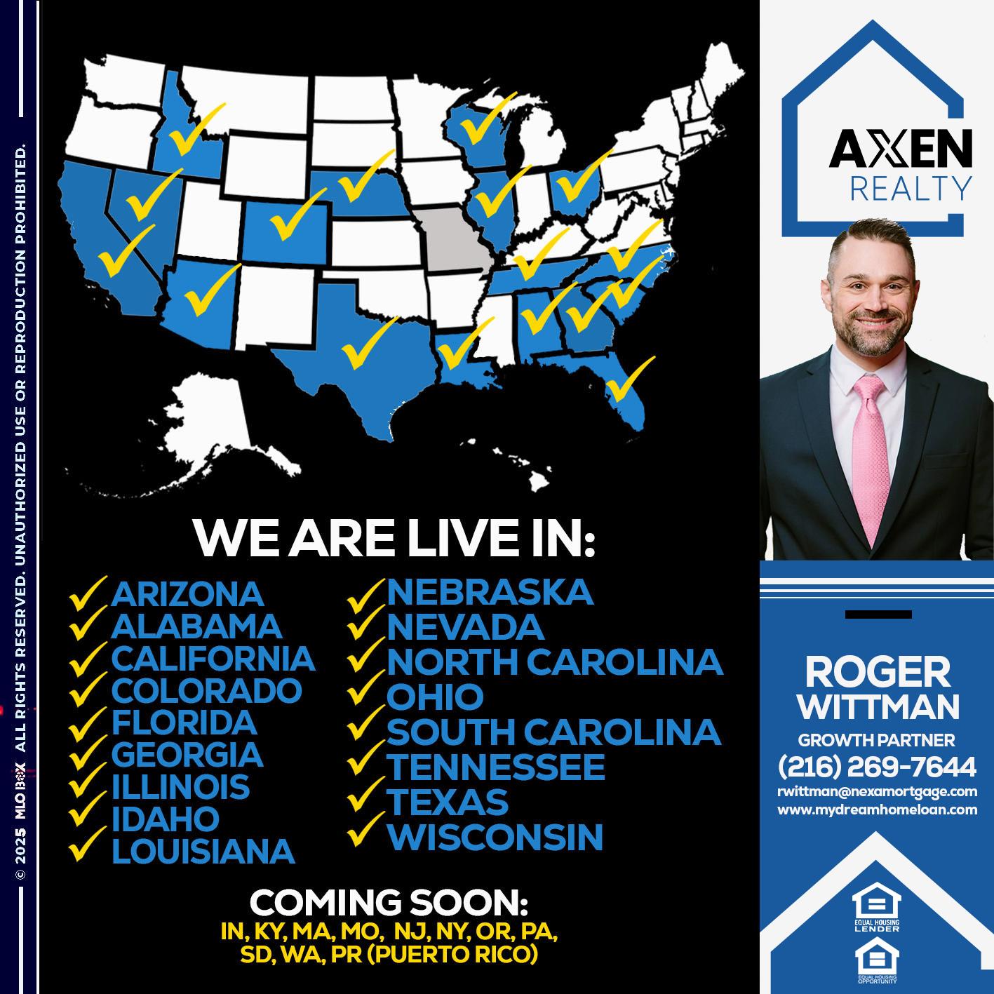 WE ARE LIVE IN IDAHO - Roger Wittman -Mortgage Loan Originator