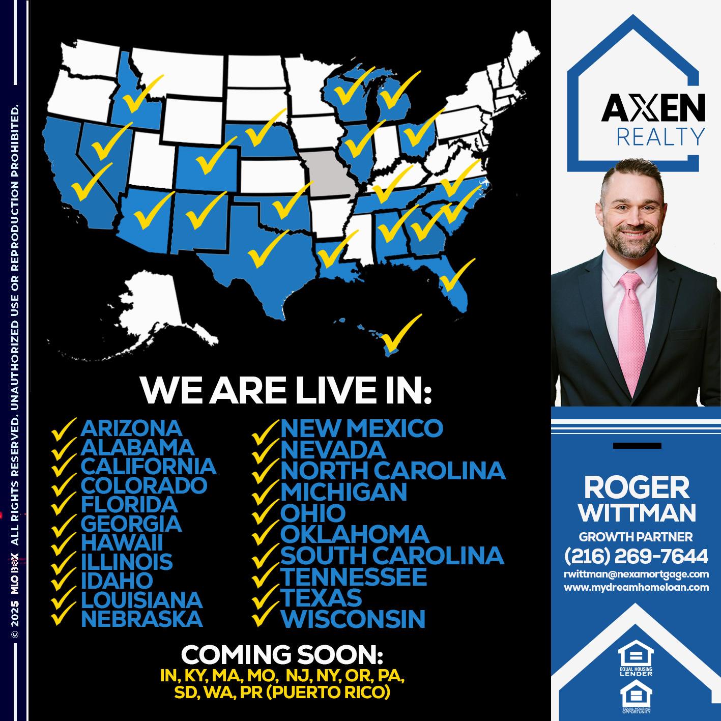 WE ARE LIVE IN HAWAII - Roger Wittman -Mortgage Loan Originator