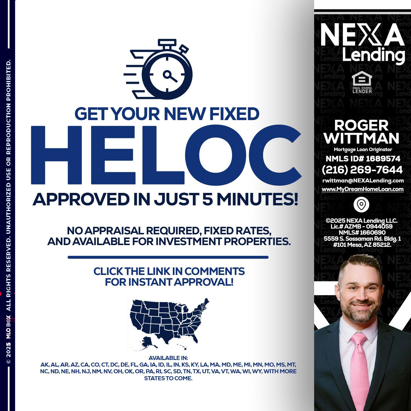 HELOC - Roger Wittman -Mortgage Loan Originator