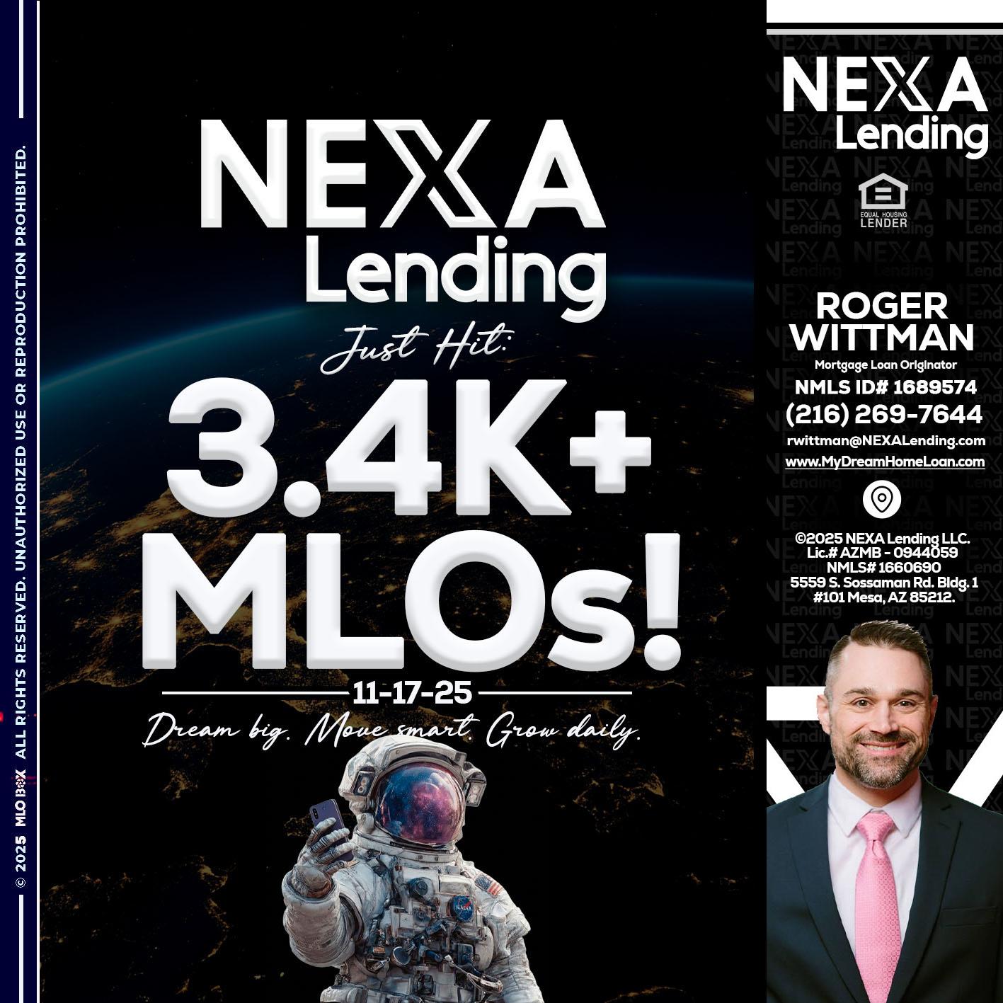 3.4K MLOs - Roger Wittman -Mortgage Loan Originator