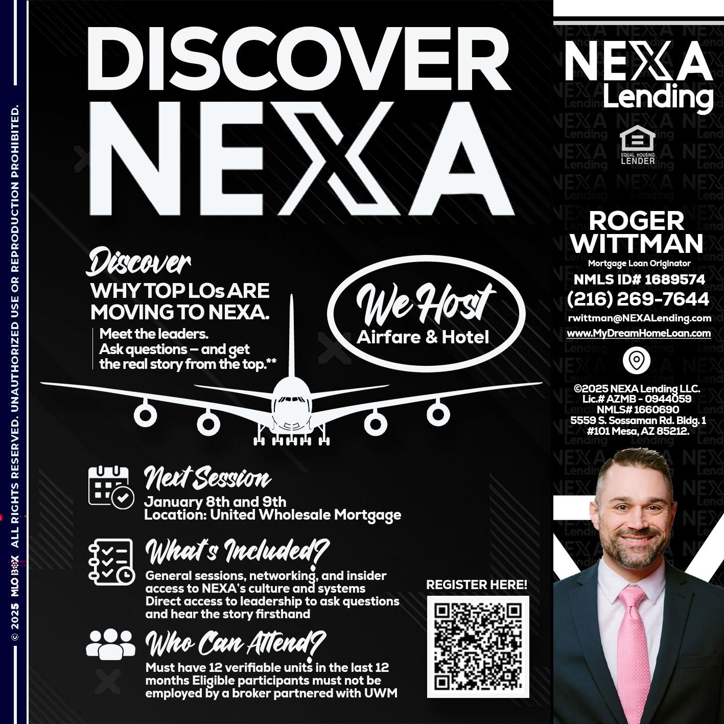 DISCOVER NEXA - Roger Wittman -Mortgage Loan Originator