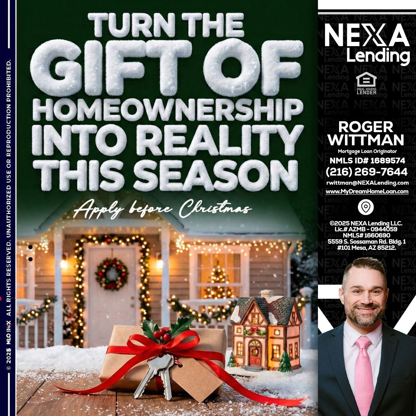 TURN GIFTS - Roger Wittman -Mortgage Loan Originator
