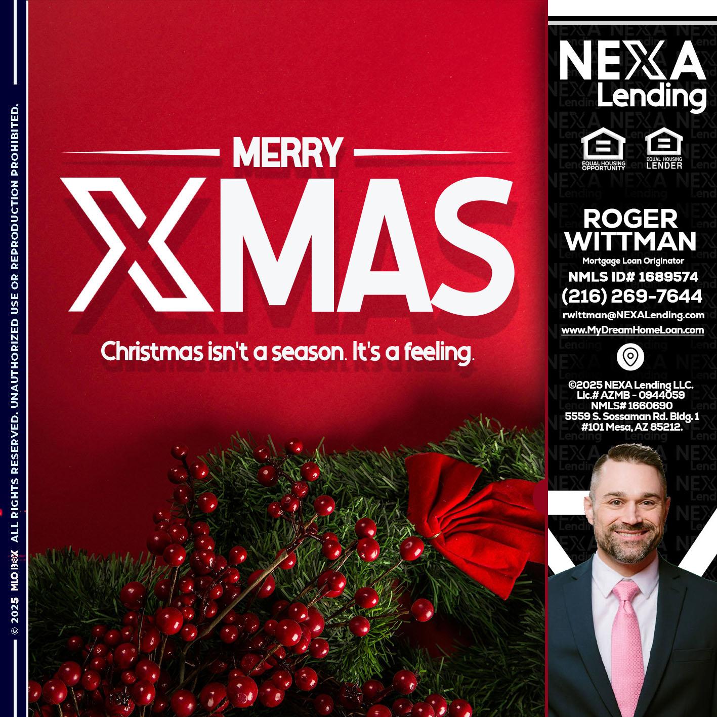 merry xmas - Roger Wittman -Mortgage Loan Originator