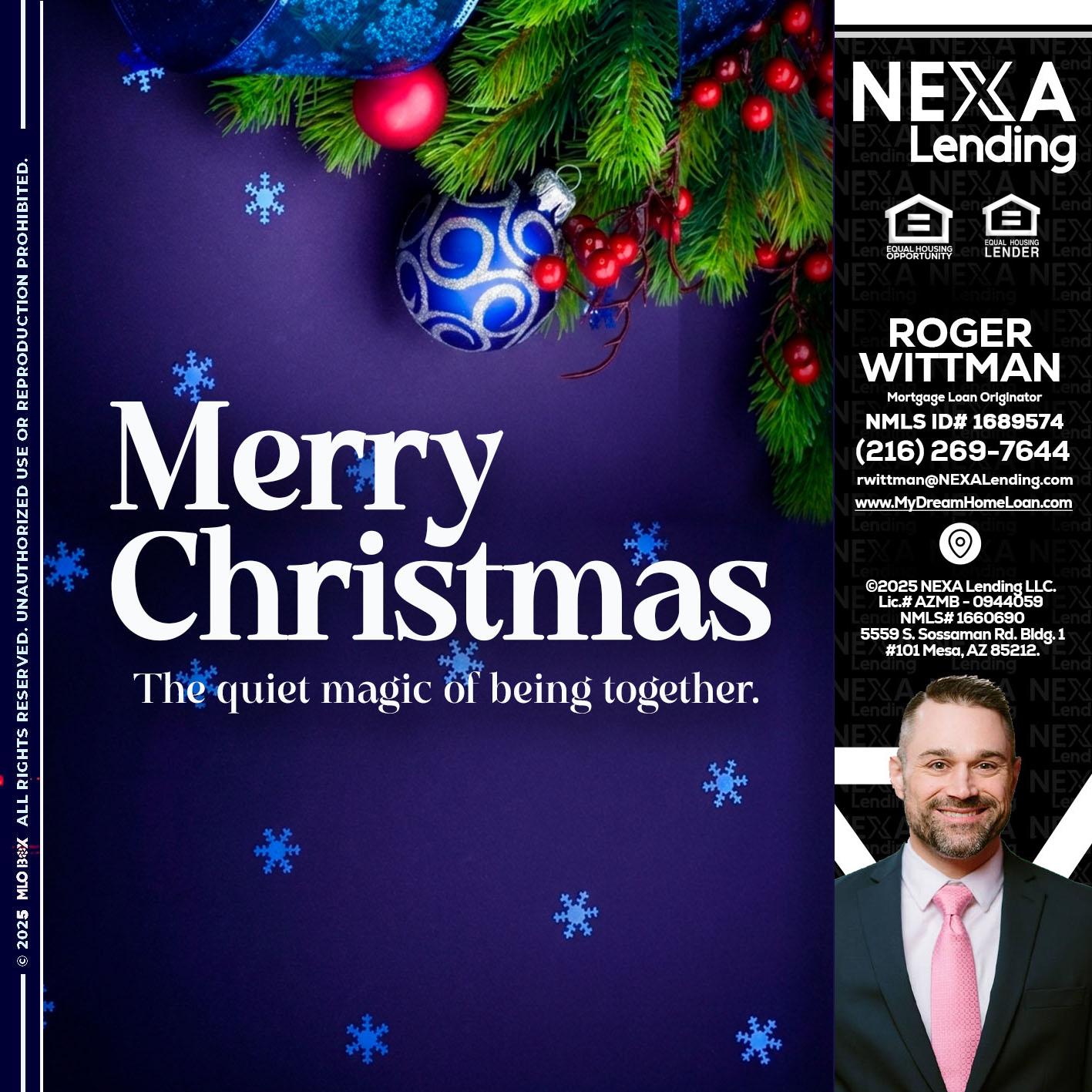 merry christmas - Roger Wittman -Mortgage Loan Originator