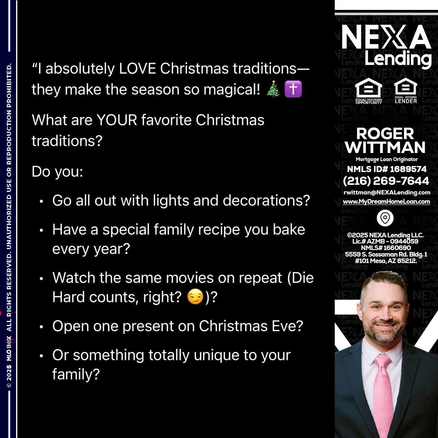 I love christmas - Roger Wittman -Mortgage Loan Originator