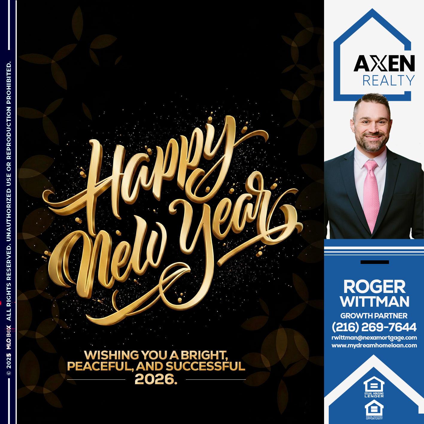 HAPPY NEW YEAR - Roger Wittman -Mortgage Loan Originator