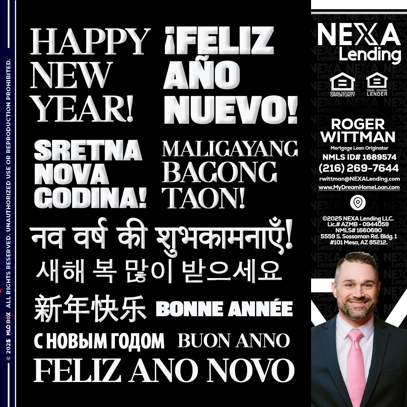 HAPPY NEW YEAR - Roger Wittman -Mortgage Loan Originator