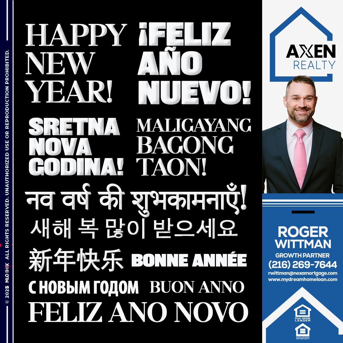 HAPPY NEW YEAR - Roger Wittman -Mortgage Loan Originator
