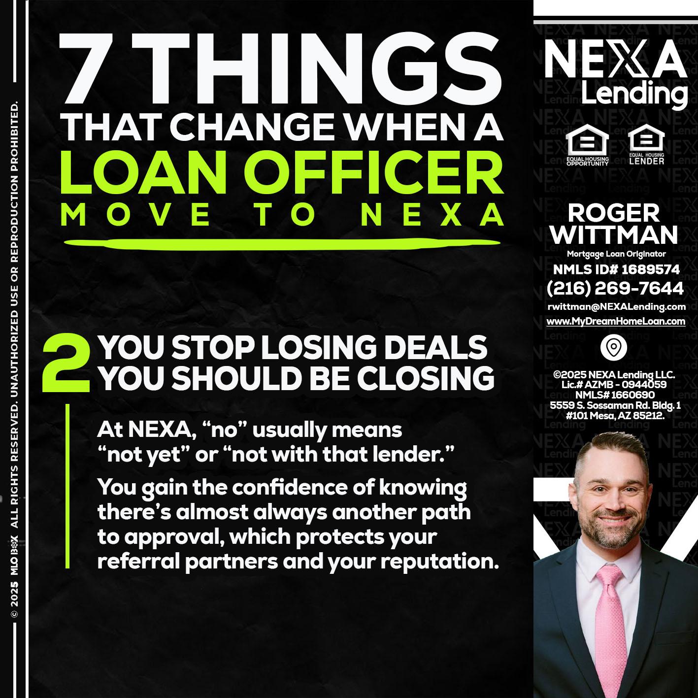 7 THINGS (2) - Roger Wittman -Mortgage Loan Originator
