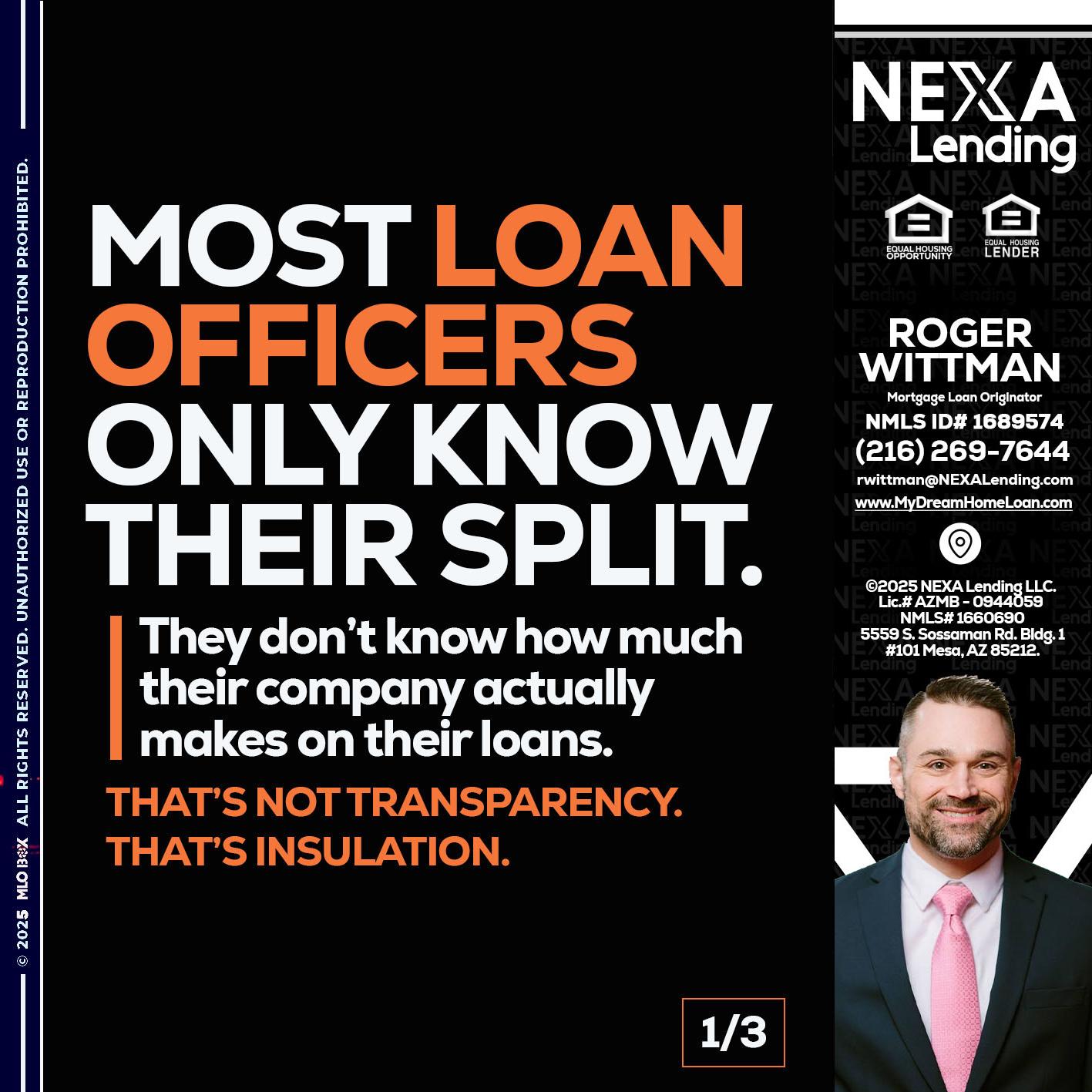 1 OF 3 - Roger Wittman -Mortgage Loan Originator