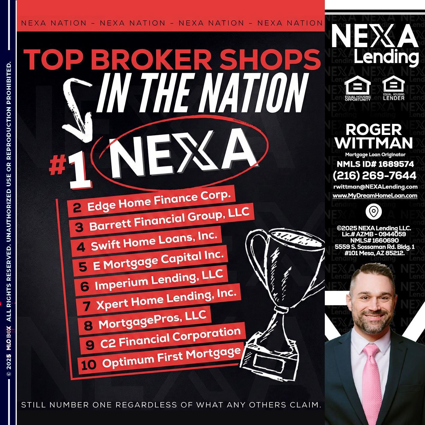 top broker - Roger Wittman -Mortgage Loan Originator