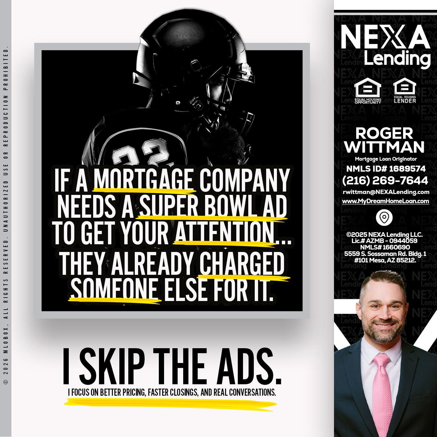 if a mortgage ad - Roger Wittman -Mortgage Loan Originator