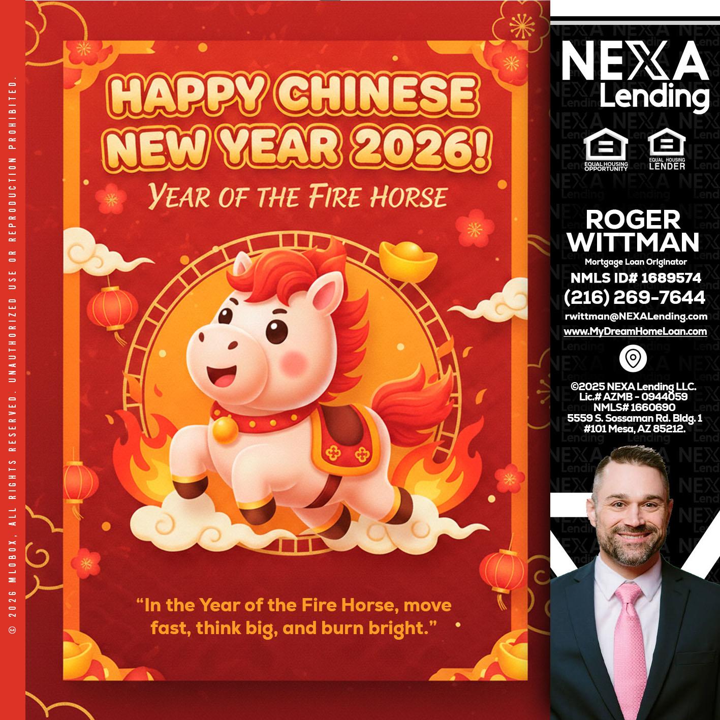 happy Chinese new year - Roger Wittman -Mortgage Loan Originator