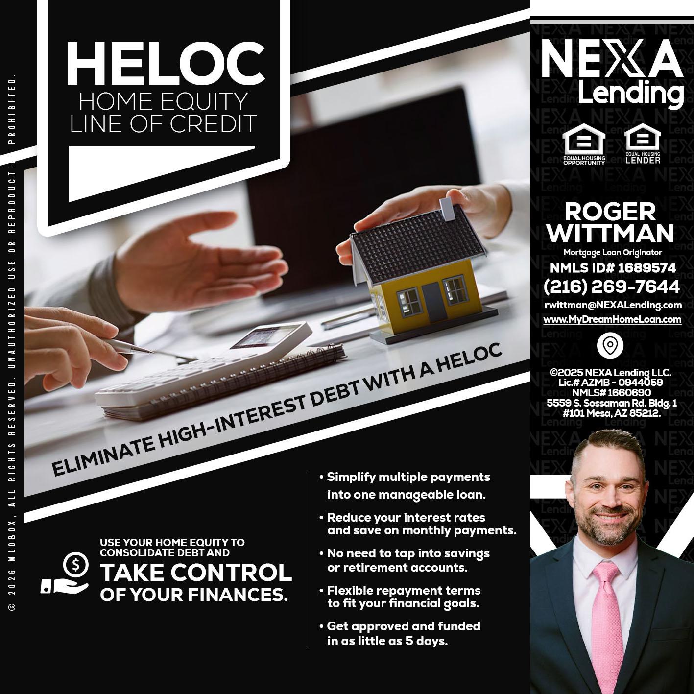 HELOC - Roger Wittman -Mortgage Loan Originator