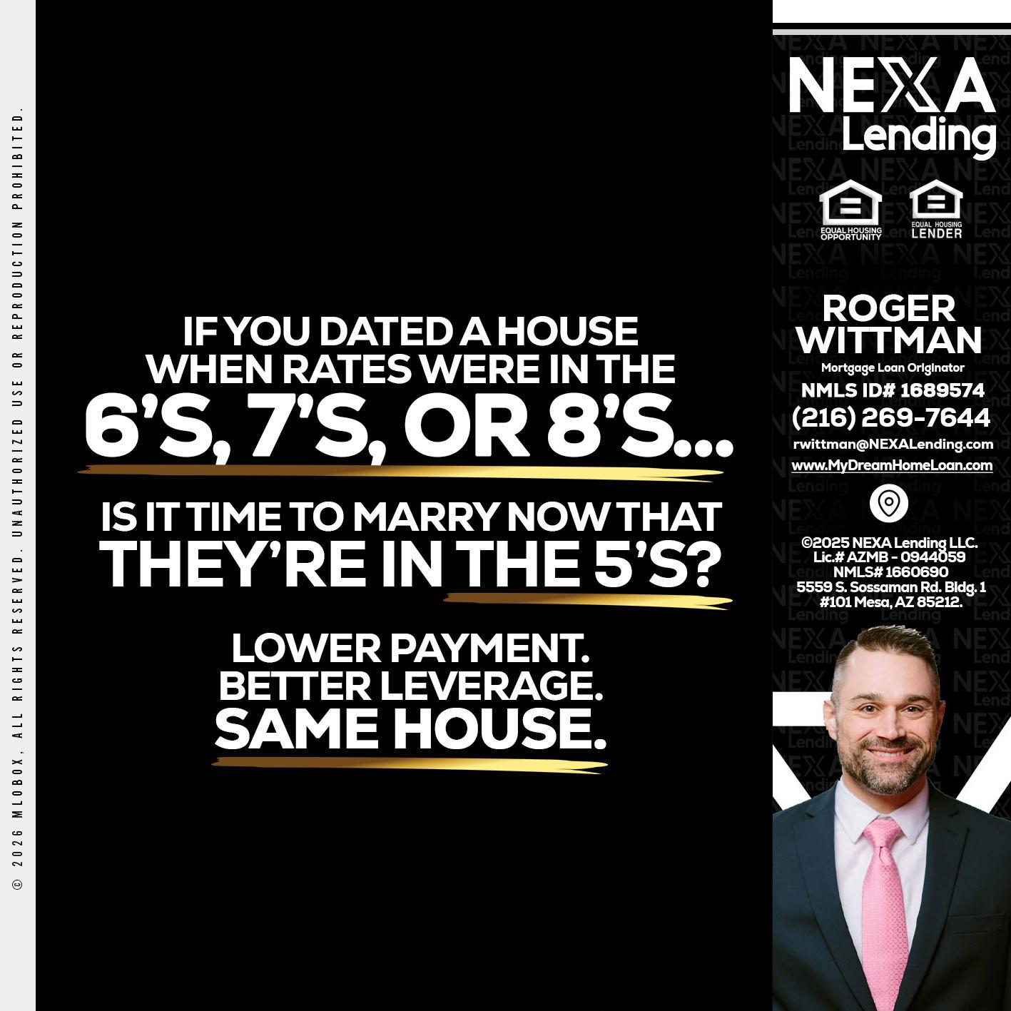 if you dated a house - Roger Wittman -Mortgage Loan Originator