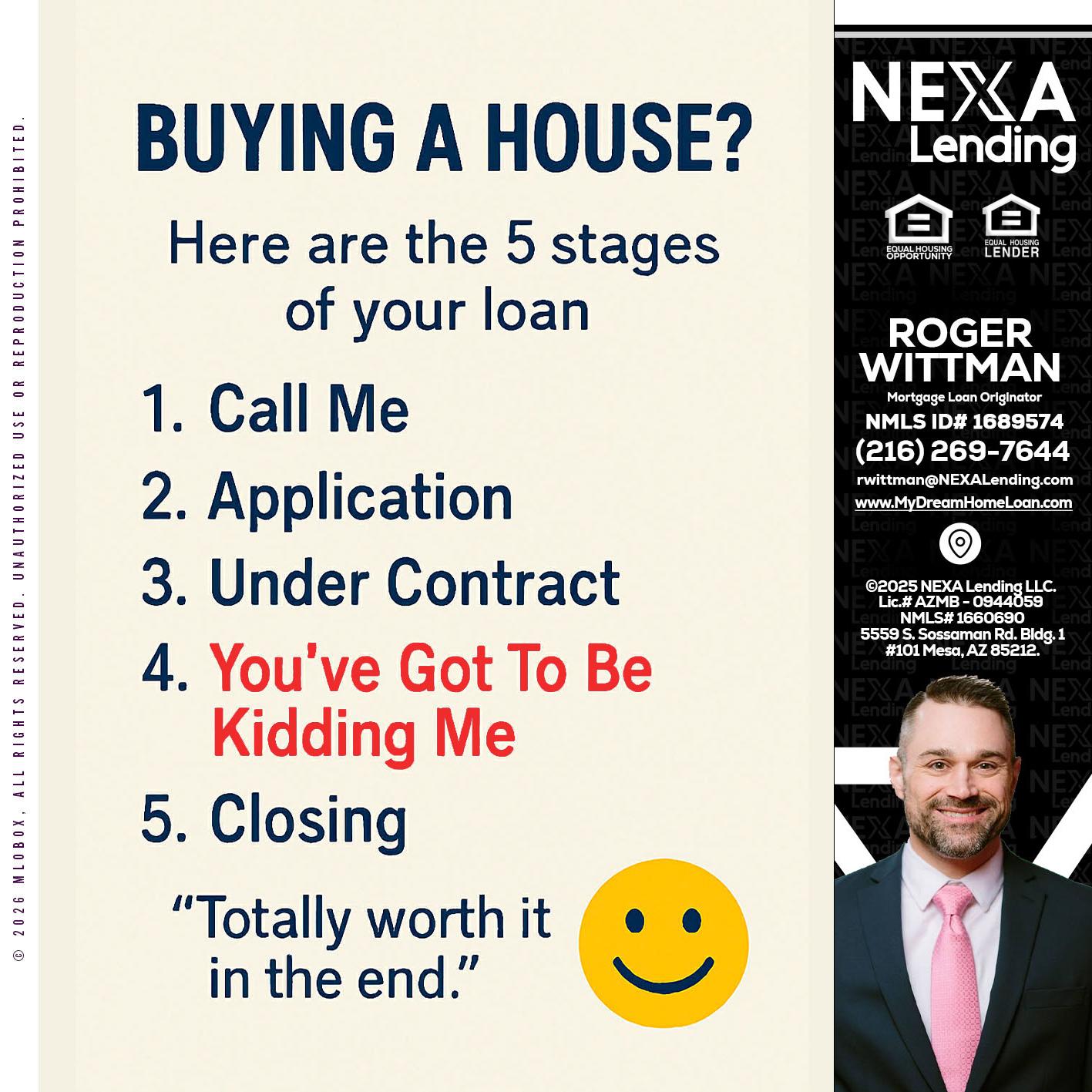 BUYING A HOUSE - Roger Wittman -Mortgage Loan Originator