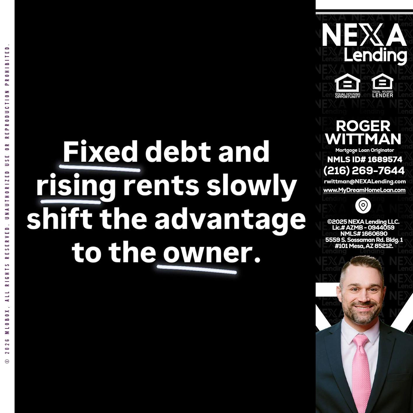 FIXED DEBT - Roger Wittman -Mortgage Loan Originator