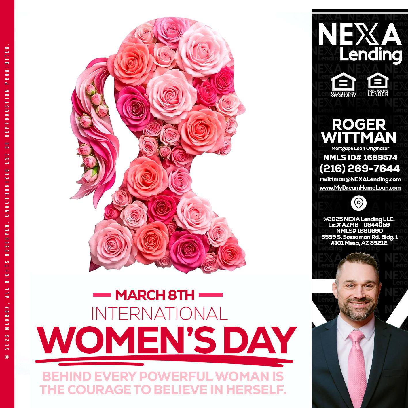 MARCH 8TH - Roger Wittman -Mortgage Loan Originator