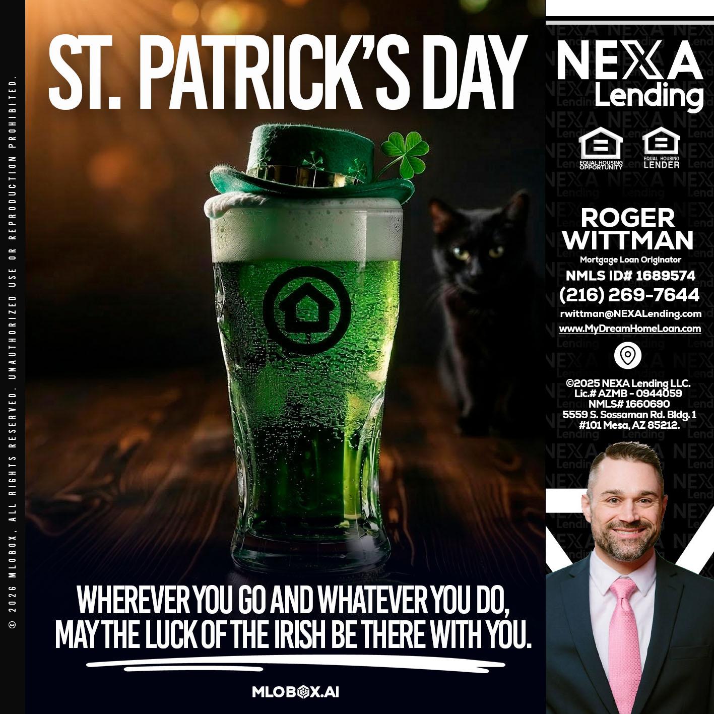 st. Patricks day - Roger Wittman -Mortgage Loan Originator