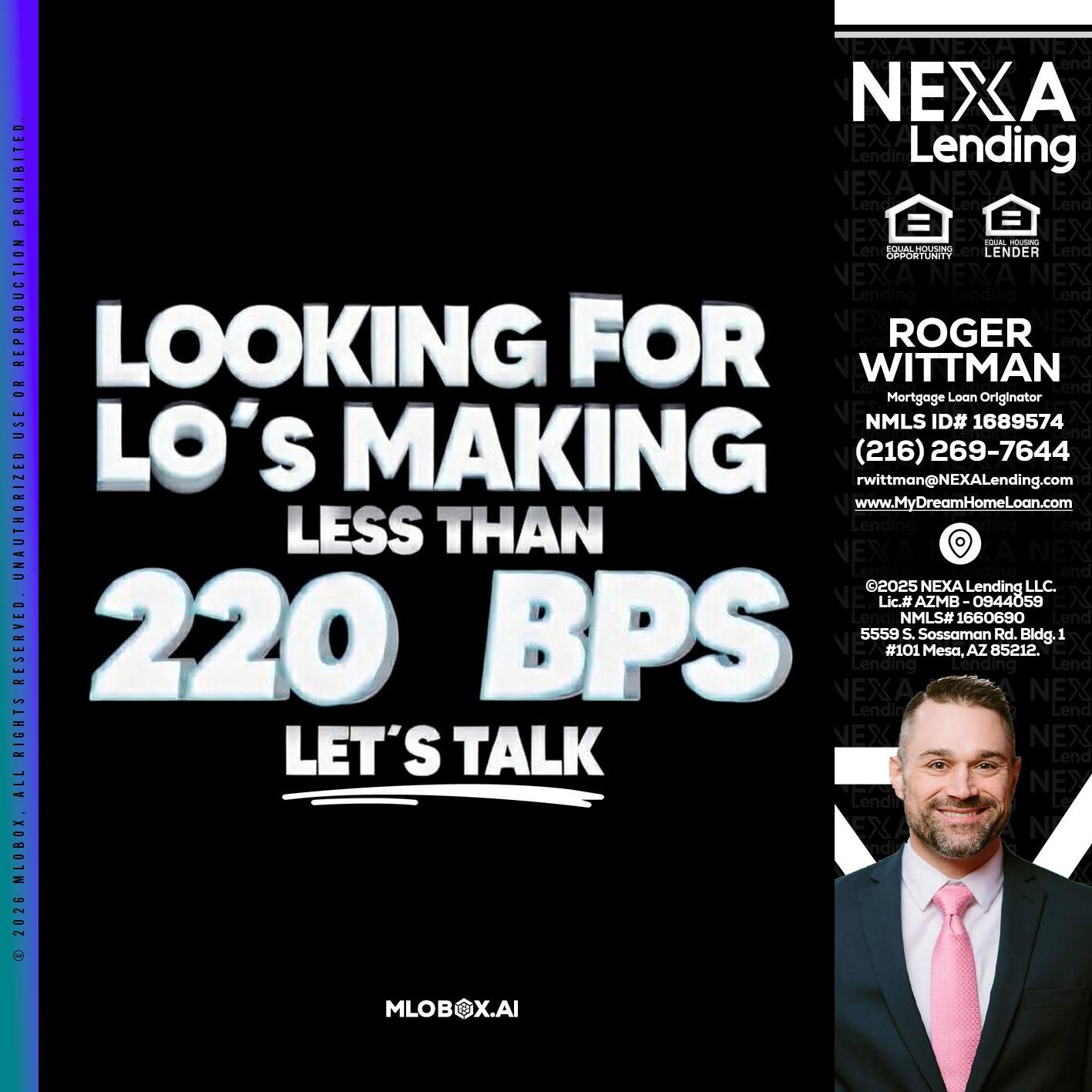 LOOKING FOR - Roger Wittman -Mortgage Loan Originator