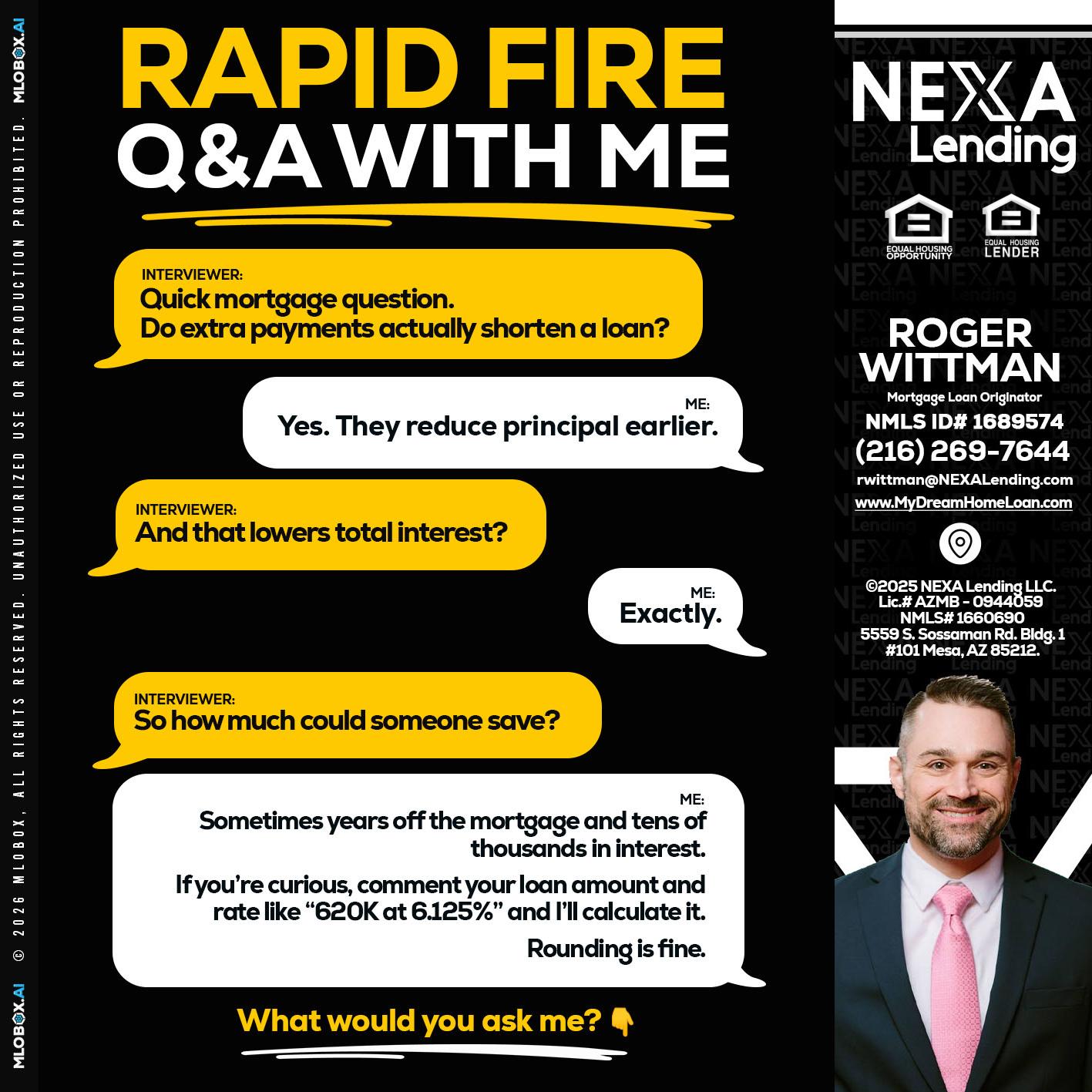 RAPID FIRE QA - Roger Wittman -Mortgage Loan Originator