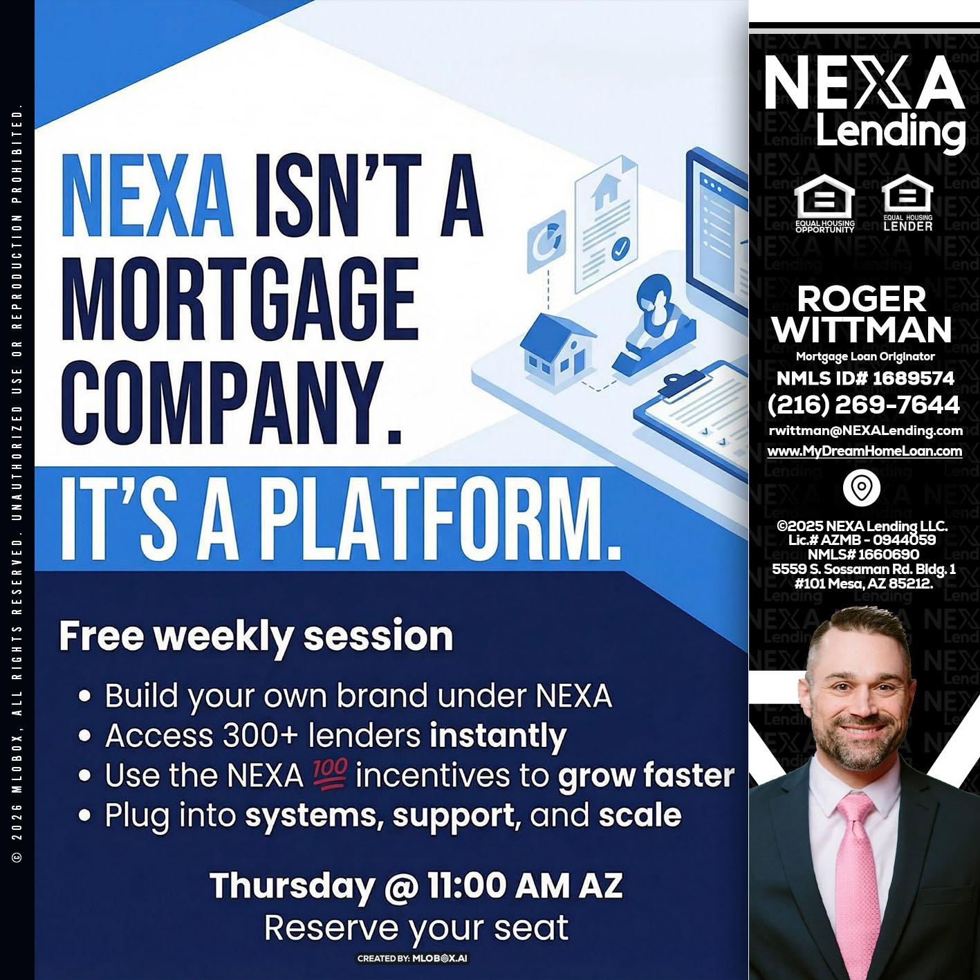 NEXA ISNT - Roger Wittman -Mortgage Loan Originator