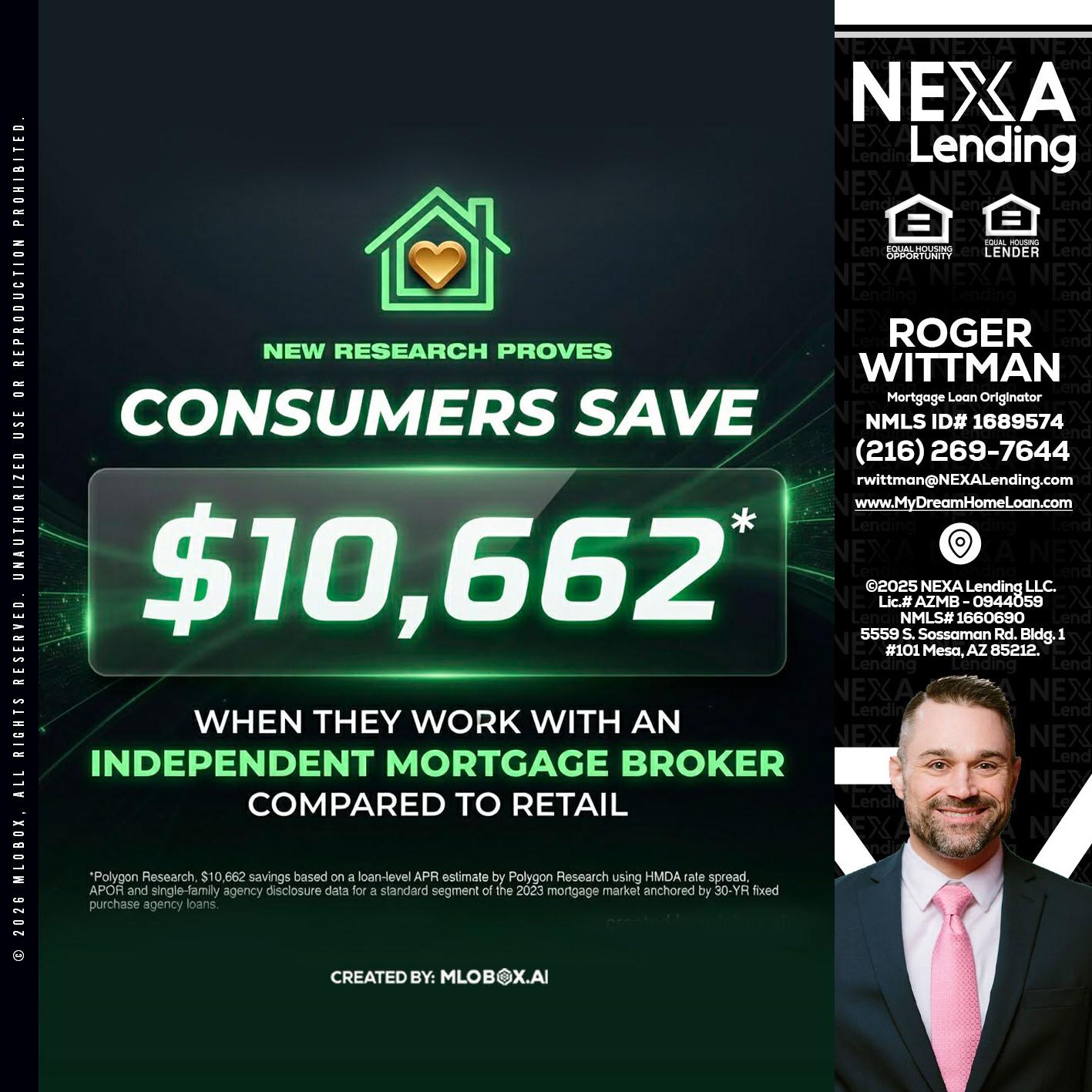 10,662 - Roger Wittman -Mortgage Loan Originator