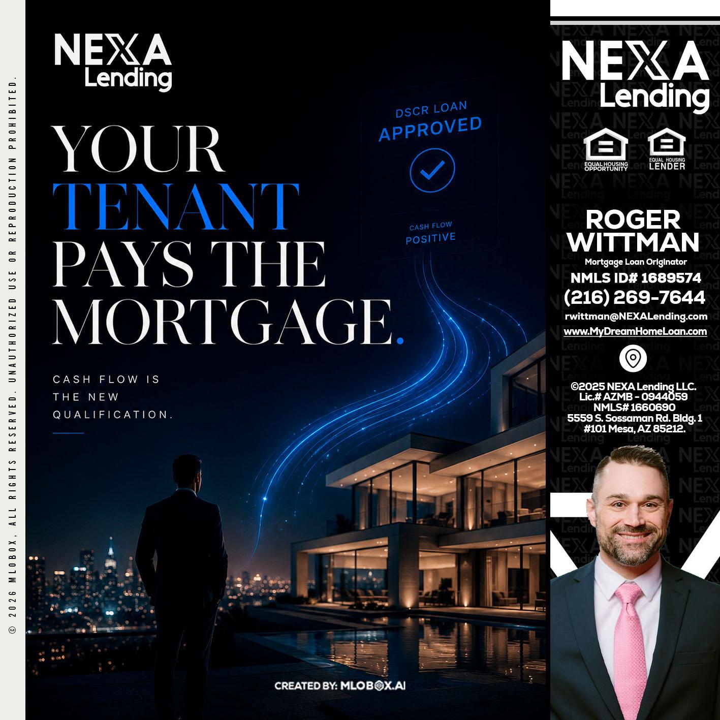 DSCR LOANS - Roger Wittman -Mortgage Loan Originator