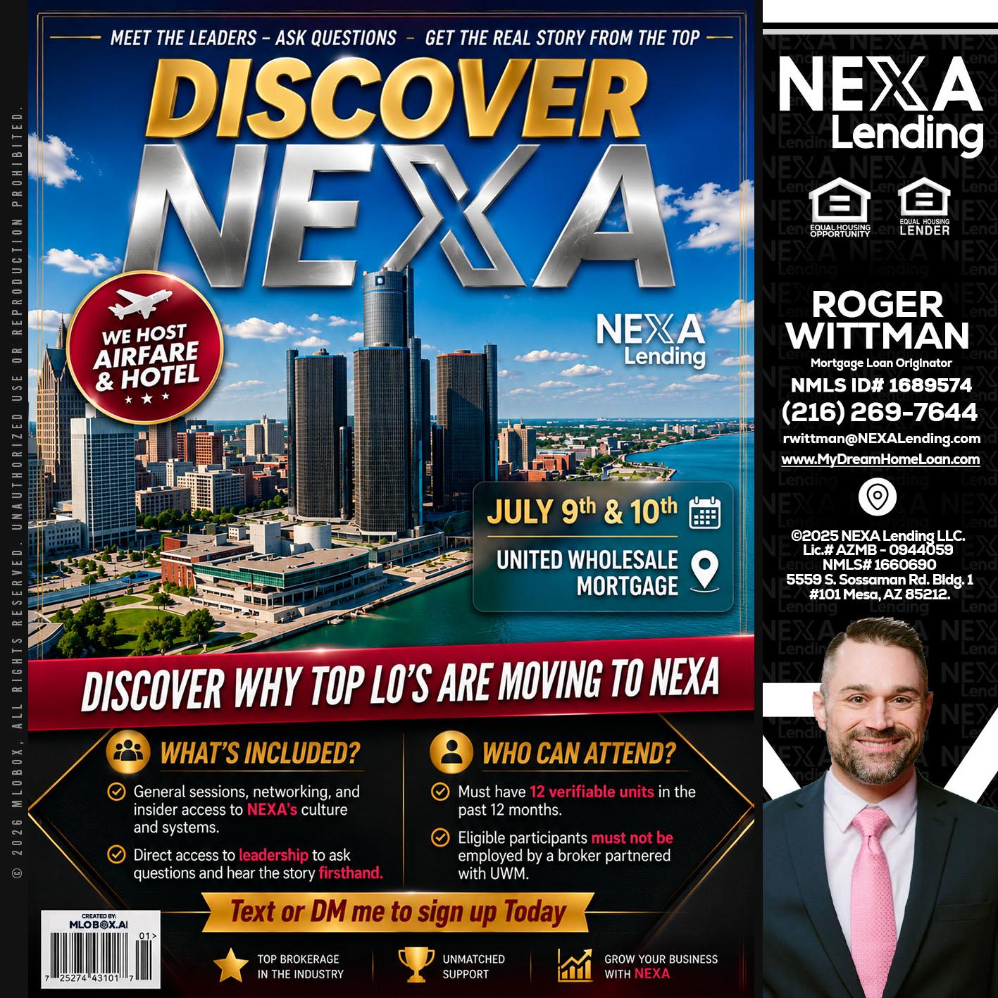 DISCOVER NEXA - Roger Wittman -Mortgage Loan Originator