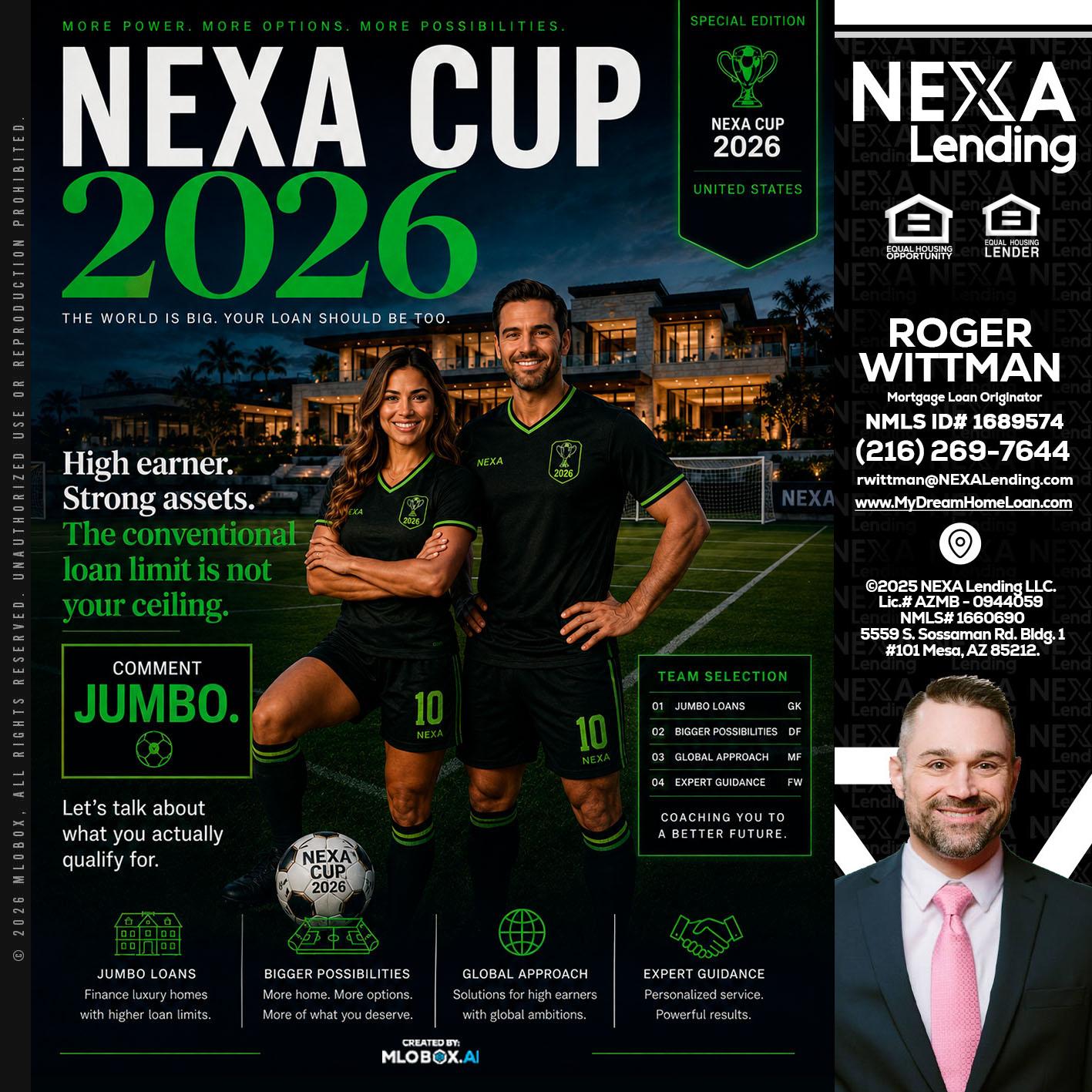 NEXA CUP 2026 - Roger Wittman -Mortgage Loan Originator