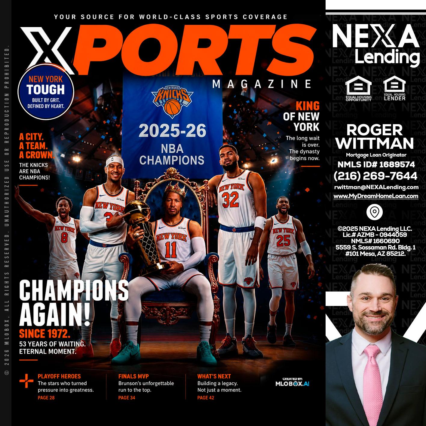 XPORTS MAGAZINE - Roger Wittman -Mortgage Loan Originator