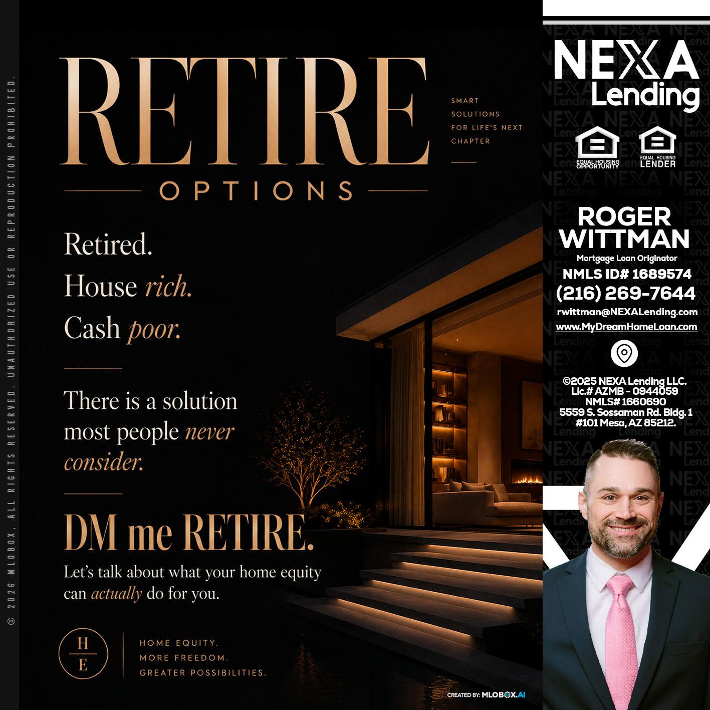 RETIRE LOANS - Roger Wittman -Mortgage Loan Originator