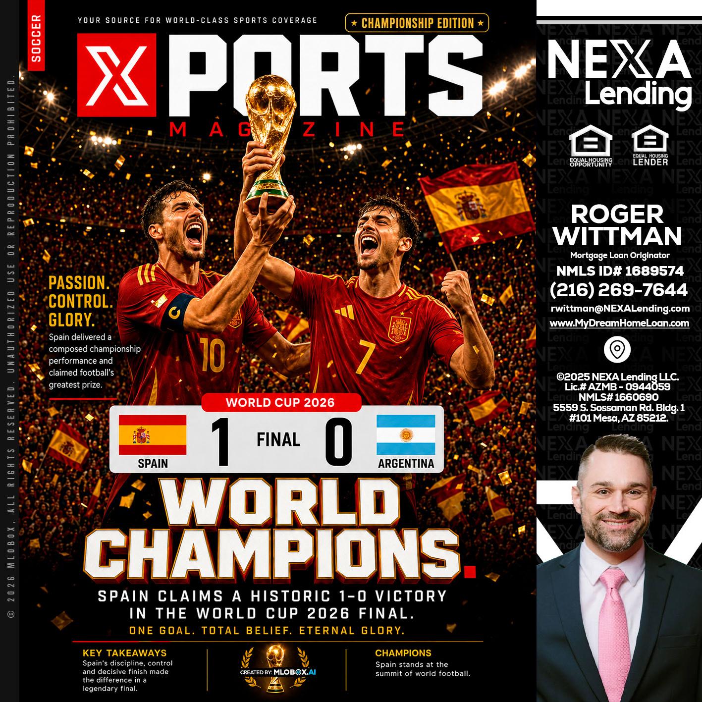 SPAIN CHAMPION - Roger Wittman -Mortgage Loan Originator