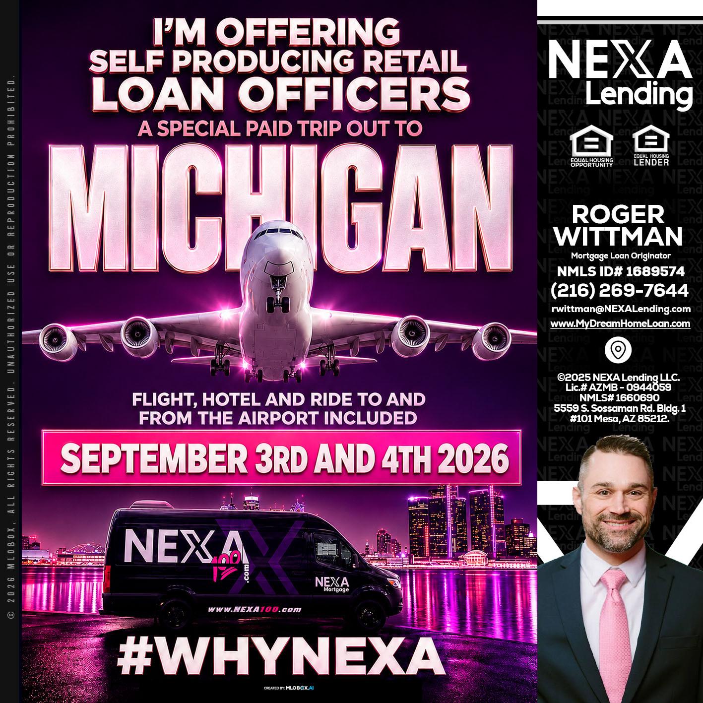 MICHIGAN TRIP - Roger Wittman -Mortgage Loan Originator