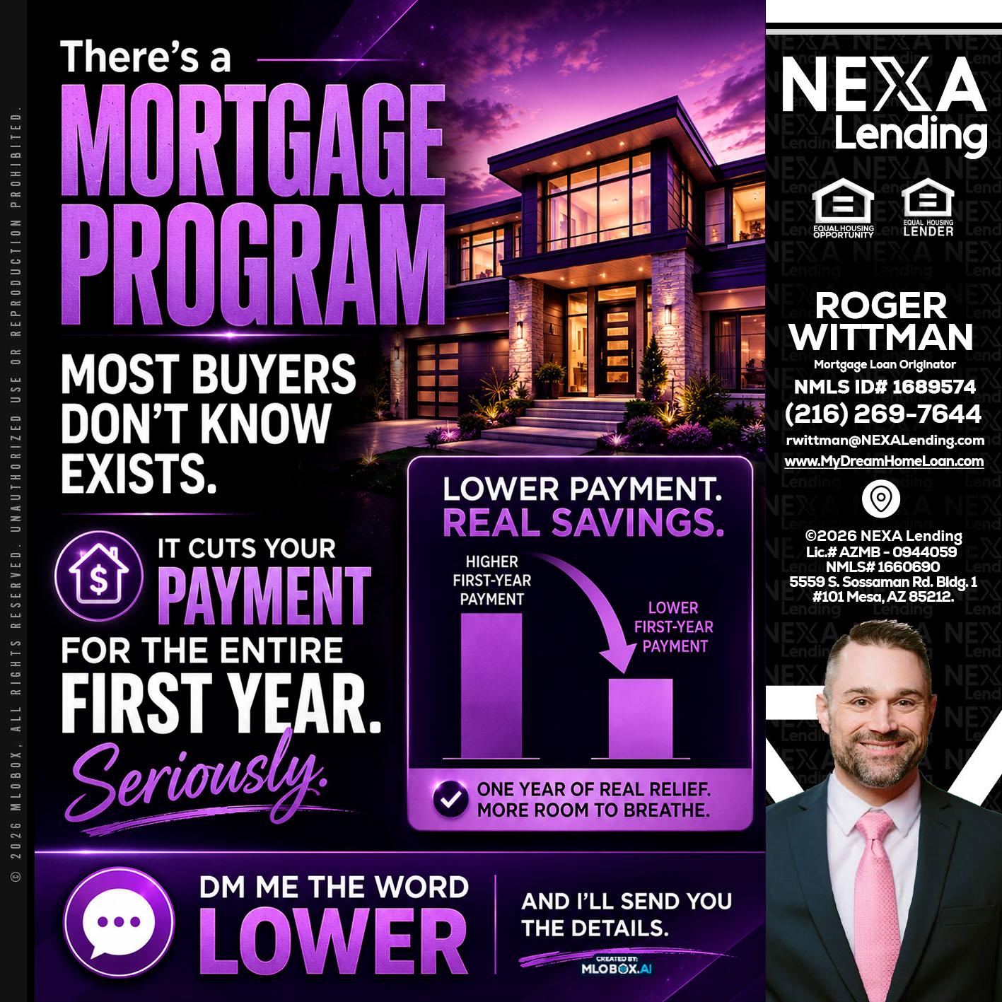 MORTGAGE PROGRAM - Roger Wittman -Mortgage Loan Originator