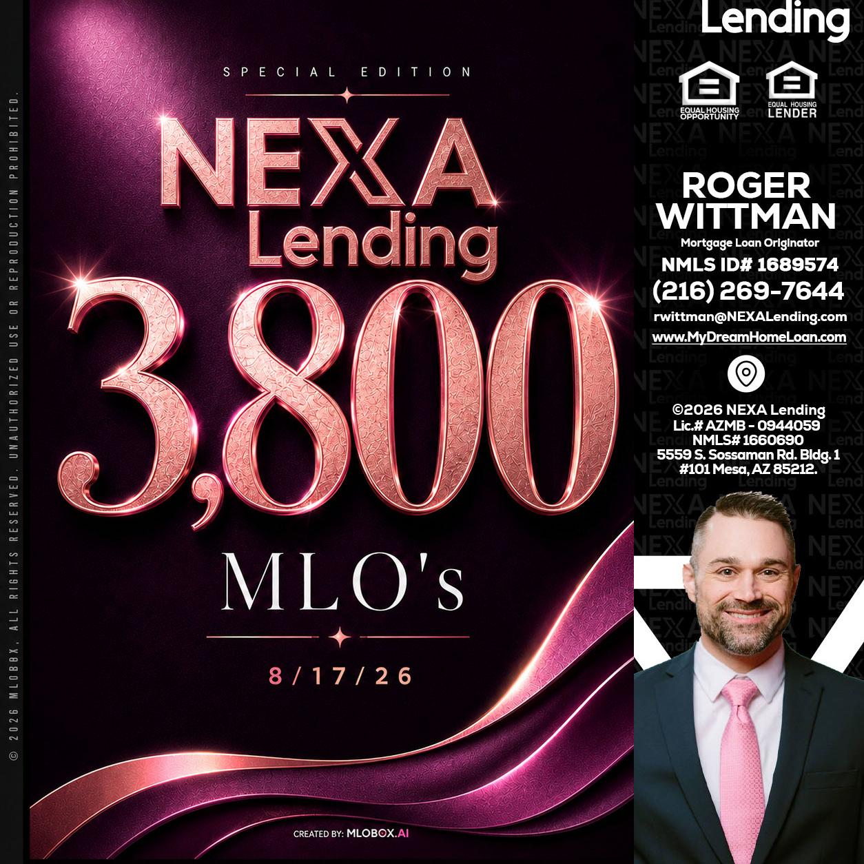 3800 MLOs - Roger Wittman -Mortgage Loan Originator
