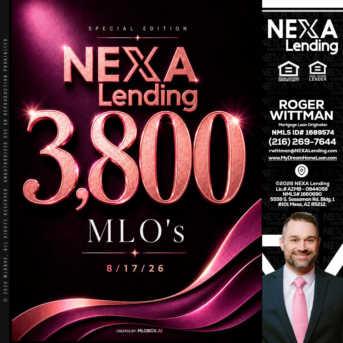 3800 MLOs - Roger Wittman -Mortgage Loan Originator