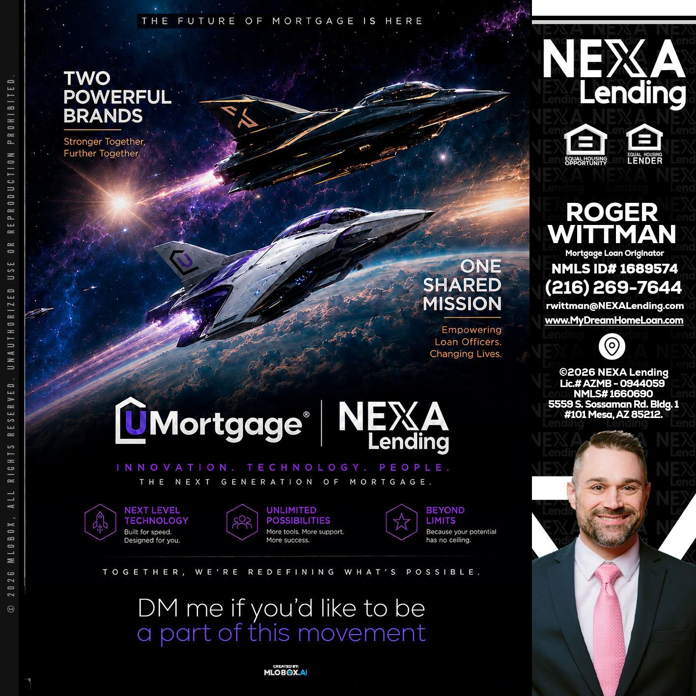 U Mortgage + NEXA lending - Roger Wittman -Mortgage Loan Originator