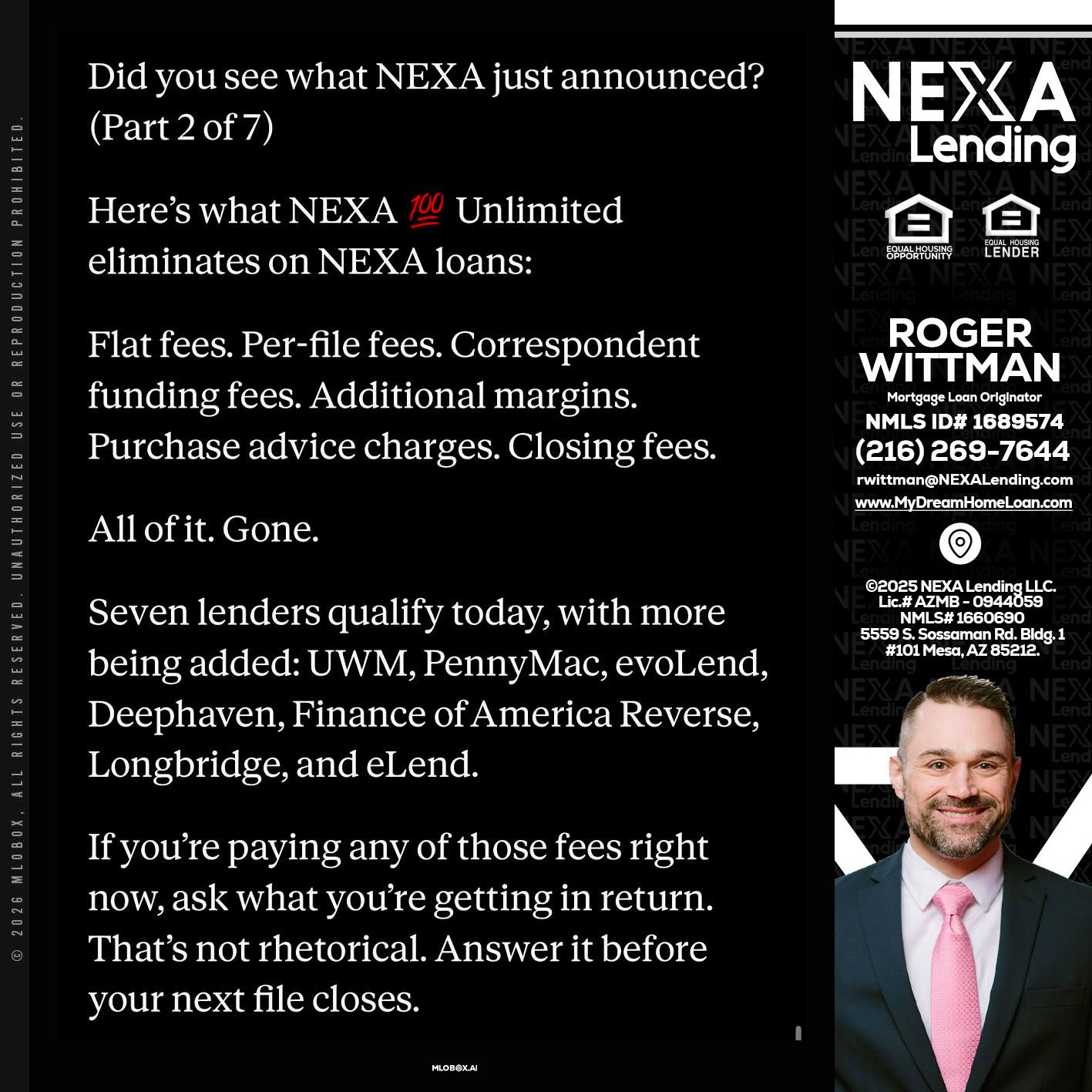 2 OF 7 - Roger Wittman -Mortgage Loan Originator