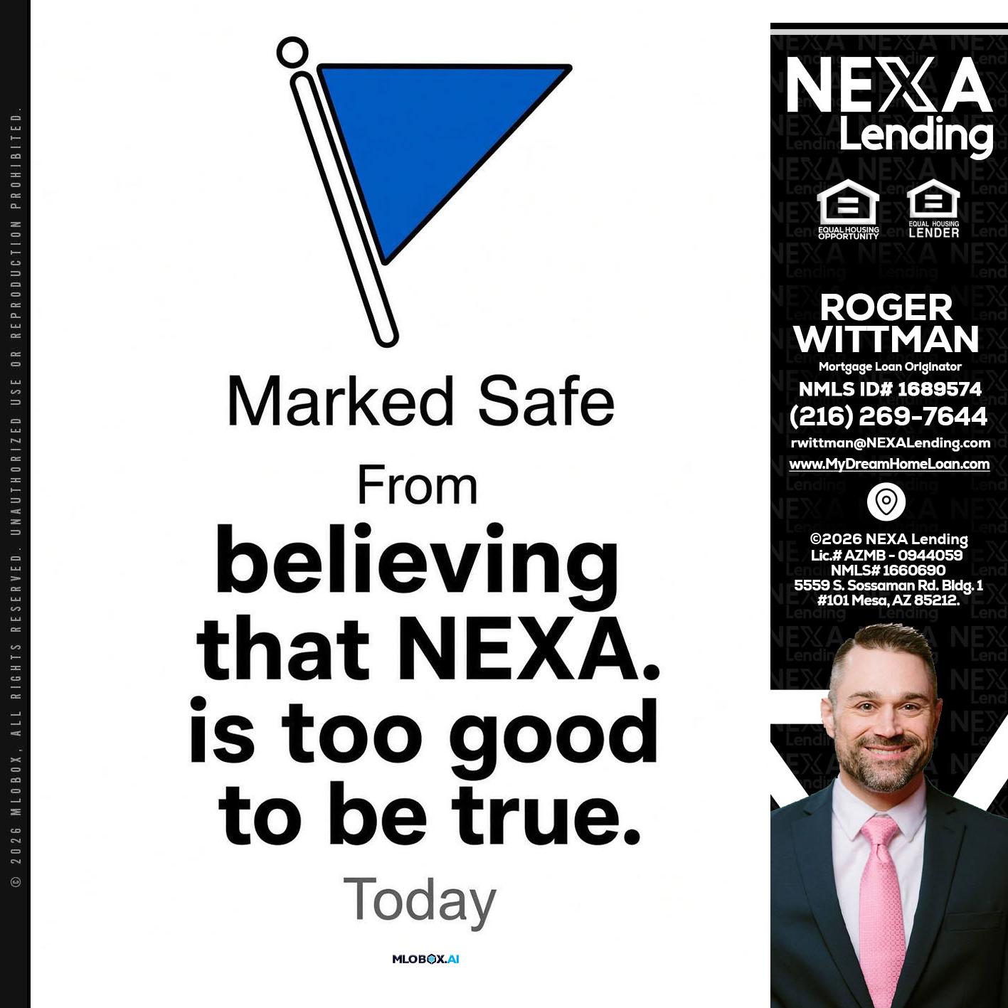 MARKED SAFE - Roger Wittman -Mortgage Loan Originator