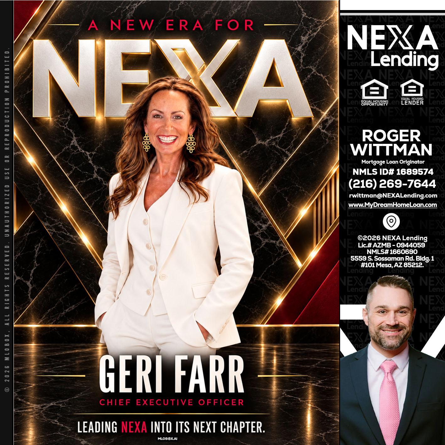 GERI FARR - Roger Wittman -Mortgage Loan Originator
