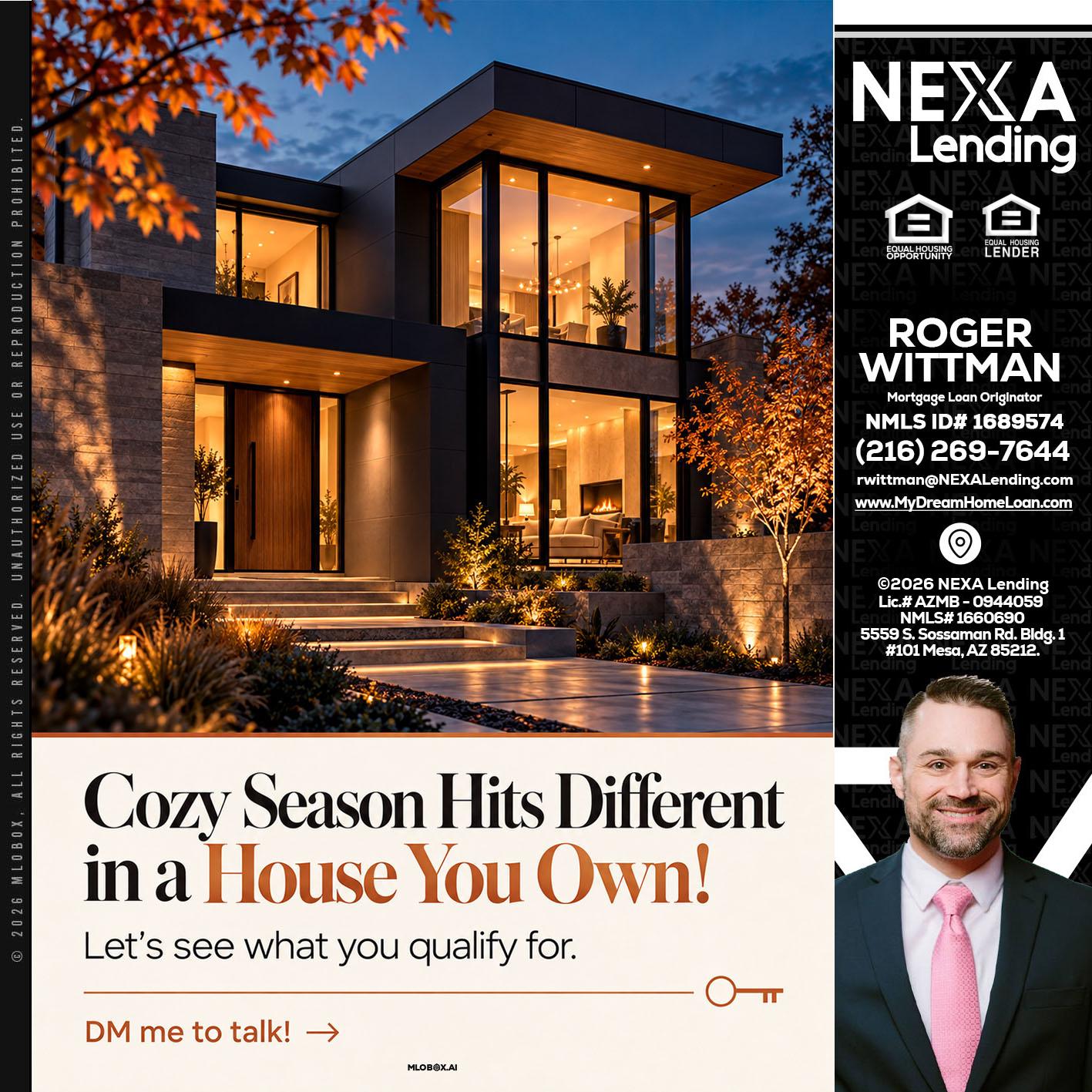 COZY SEASON - Roger Wittman -Mortgage Loan Originator