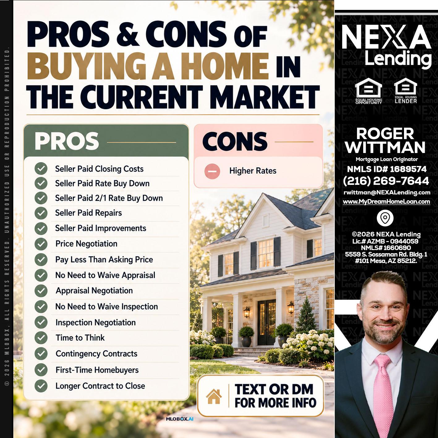 pros and cons - Roger Wittman -Mortgage Loan Originator